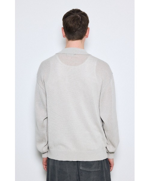 AZUL by moussy（アズールバイマウジー）の「リネンミックススキッパーポロシャツ（ポロシャツ・メンズ・ブラック/ライトピンク/ベージュ・MEDIUM/LARGE）」の8枚目の写真