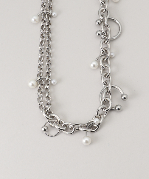 JUSTINE CLENQUET(ジュスティーヌクランケ)の「【JUSTINE CLENQUET/ジャスティーヌ クランケ】 HOLLY PEARL NECKLACE(ネックレス・レディース・シルバー・FREE)」の1枚目の写真