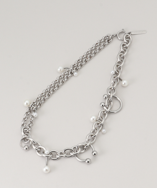 JUSTINE CLENQUET(ジュスティーヌクランケ)の「【JUSTINE CLENQUET/ジャスティーヌ クランケ】 HOLLY PEARL NECKLACE(ネックレス・レディース・シルバー・FREE)」の2枚目の写真