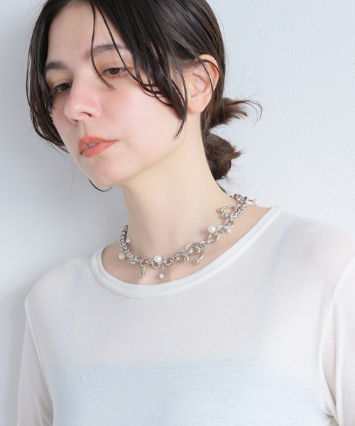 JUSTINE CLENQUET(ジュスティーヌクランケ)の「【JUSTINE CLENQUET/ジャスティーヌ クランケ】 HOLLY PEARL NECKLACE(ネックレス・レディース・シルバー・FREE)」の8枚目の写真