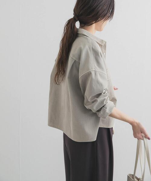 URBAN RESEARCH DOORS（アーバンリサーチドアーズ）の「デニムショート丈シャツ | デニムシャツ/ショートシャツ/クロップド丈/短丈/カラーデニム（シャツ/ブラウス・レディース・ベージュ/ピンク/インディゴブルー・FREE）」の16枚目の写真