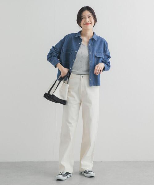 URBAN RESEARCH DOORS(アーバンリサーチドアーズ)の「デニムショート丈シャツ(シャツ/ブラウス・レディース・ベージュ/ピンク/インディゴブルー・FREE)」の16枚目の写真