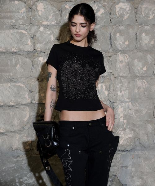 ODOR(オドー)の「Pony gem tee - Black(Tシャツ/カットソー・レディース・その他・FREE)」の1枚目の写真