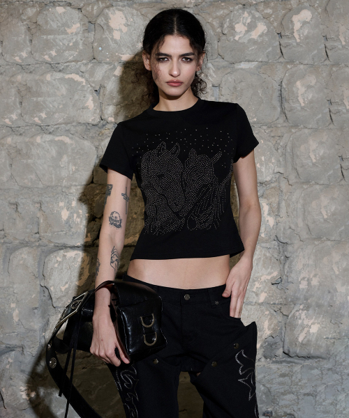 ODOR(オドー)の「Pony gem tee - Black(Tシャツ/カットソー・レディース・その他・FREE)」の3枚目の写真