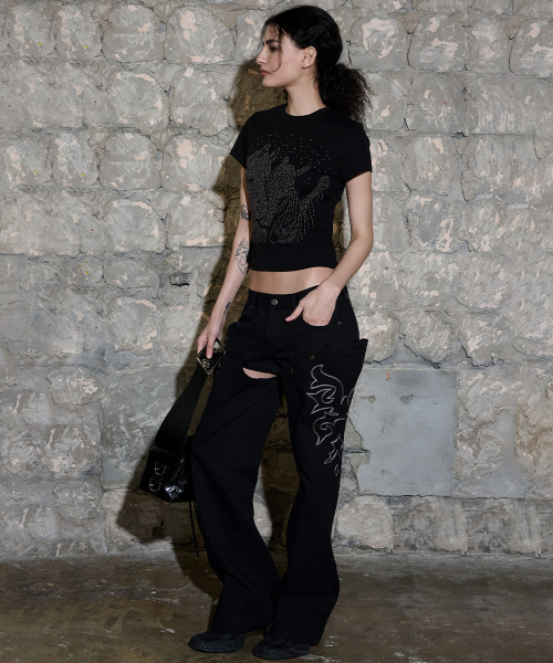 ODOR(オドー)の「Pony gem tee - Black(Tシャツ/カットソー・レディース・その他・FREE)」の4枚目の写真