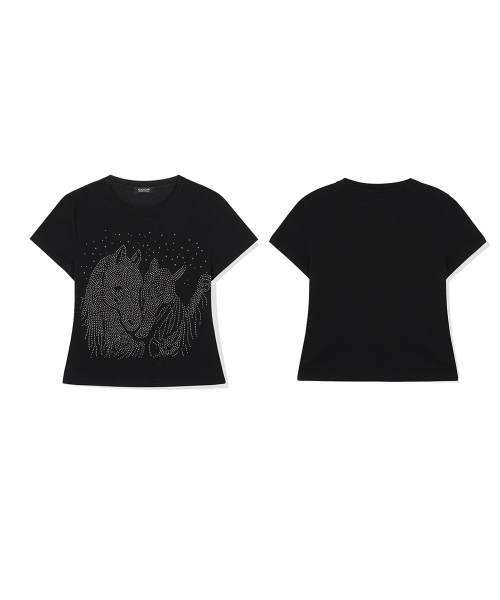 ODOR(オドー)の「Pony gem tee - Black(Tシャツ/カットソー・レディース・その他・FREE)」の2枚目の写真