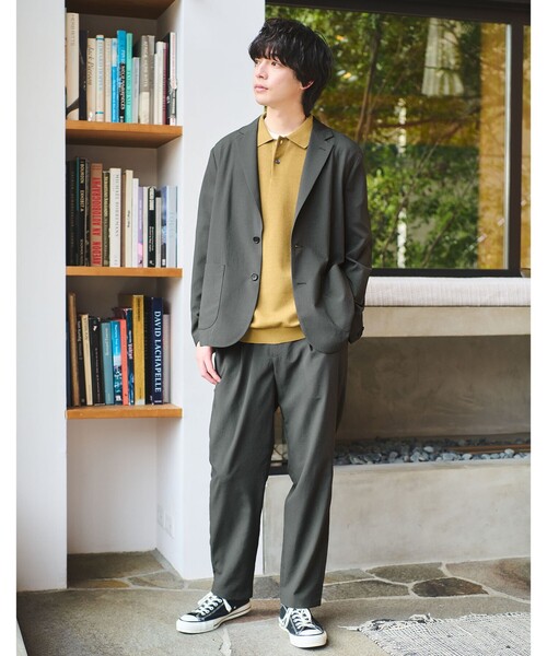 green label relaxing(グリーンレーベルリラクシング)の「Dot Air リラックス ジャケット -ストレッチ-(テーラードジャケット・メンズ・ネイビー/オリーブ/グレー・XL/L/M/S)」の6枚目の写真