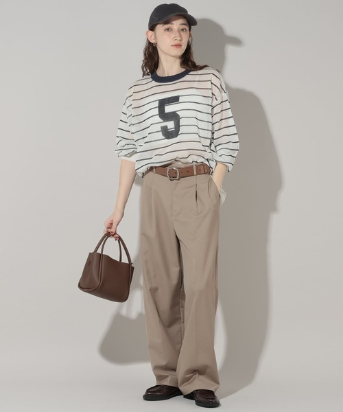 GEORGE'S（ジョージズ）の「シアーナンバリングニット（ニット/セーター・レディース・グレー系その他/ホワイト系その他/ブルー系その他・FREE）」の5枚目の写真