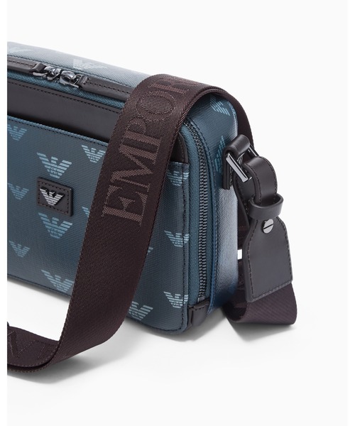 EMPORIO ARMANI（エンポリオアルマーニ）の「【エンポリオ アルマーニ】ミニバッグ コーティングキャンバス オールオーバーイーグル（ショルダーバッグ・メンズ・ライトグレー系/ブルー系その他・FREE）」の5枚目の写真