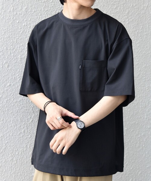 SHIPS any:〈吸水速乾〉Rapidry クルーネック スピンドル ポケット T