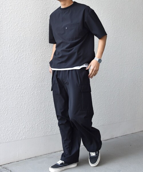 SHIPS any（シップス エニィ）の「SHIPS any:〈吸水速乾〉Rapidry クルーネック スピンドル ポケット Tシャツ(セットアップ対応)◆（Tシャツ/カットソー・メンズ・ブラック/グレー/ブラウン/ベージュ/ネイビー・MEDIUM/LARGE/X-LARGE）」の6枚目の写真