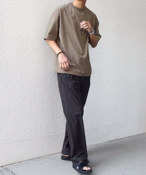 SHIPS any（シップス エニィ）の「SHIPS any:〈吸水速乾〉Rapidry クルーネック スピンドル ポケット Tシャツ(セットアップ対応)◆（Tシャツ/カットソー・メンズ・ブラック/グレー/ブラウン/ベージュ/ネイビー・MEDIUM/LARGE/X-LARGE）」の11枚目の写真