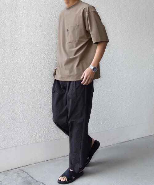 SHIPS any（シップス エニィ）の「SHIPS any:〈吸水速乾〉Rapidry クルーネック スピンドル ポケット Tシャツ(セットアップ対応)◆（Tシャツ/カットソー・メンズ・ブラック/グレー/ブラウン/ベージュ/ネイビー・MEDIUM/LARGE/X-LARGE）」の12枚目の写真