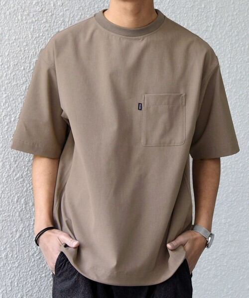 SHIPS any（シップス エニィ）の「SHIPS any:〈吸水速乾〉Rapidry クルーネック スピンドル ポケット Tシャツ(セットアップ対応)◆（Tシャツ/カットソー・メンズ・ブラック/グレー/ブラウン/ベージュ/ネイビー・MEDIUM/LARGE/X-LARGE）」の13枚目の写真