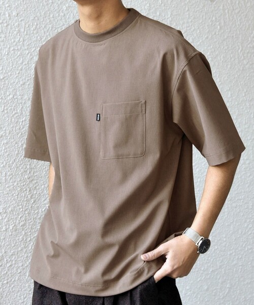 SHIPS any（シップス エニィ）の「SHIPS any:〈吸水速乾〉Rapidry クルーネック スピンドル ポケット Tシャツ(セットアップ対応)◆（Tシャツ/カットソー・メンズ・ブラック/グレー/ブラウン/ベージュ/ネイビー・MEDIUM/LARGE/X-LARGE）」の14枚目の写真