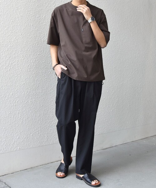 SHIPS any（シップス エニィ）の「SHIPS any:〈吸水速乾〉Rapidry クルーネック スピンドル ポケット Tシャツ(セットアップ対応)◆（Tシャツ/カットソー・メンズ・ブラック/グレー/ブラウン/ベージュ/ネイビー・MEDIUM/LARGE/X-LARGE）」の16枚目の写真