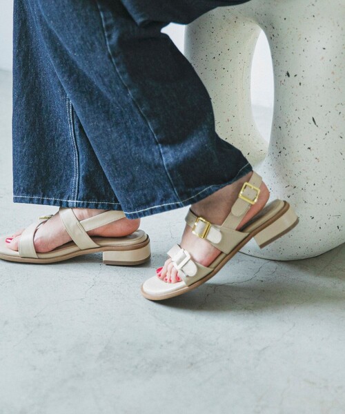 quaranciel(カランシエル)の「quaranciel: 2ストラップ ベルト サンダル(サンダル・レディース・ベージュ/ブラック・SMALL/MEDIUM/LARGE)」の13枚目の写真