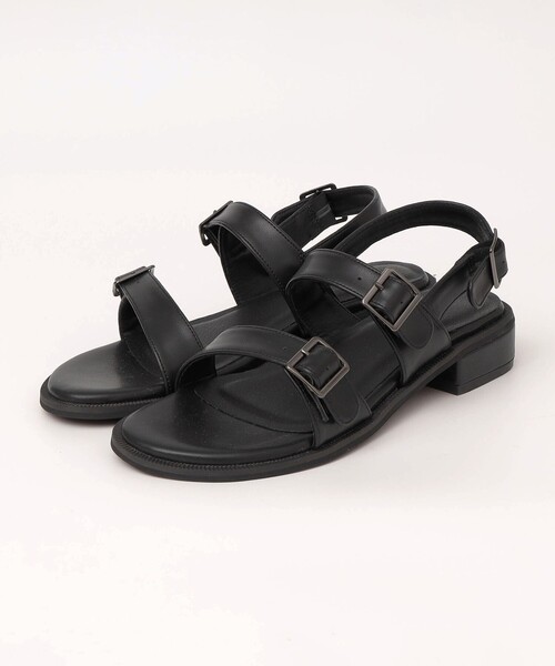 quaranciel(カランシエル)の「quaranciel: 2ストラップ ベルト サンダル(サンダル・レディース・ベージュ/ブラック・SMALL/MEDIUM/LARGE)」の3枚目の写真
