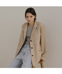 All brush suede jacket_Light beige