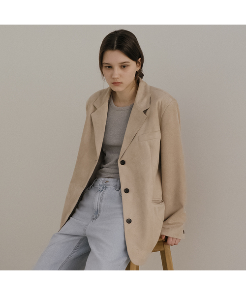 TILL I DIE(ティルアイダイ)の「All brush suede jacket_Light beige(テーラードジャケット・レディース・ベージュ・FREE)」の1枚目の写真