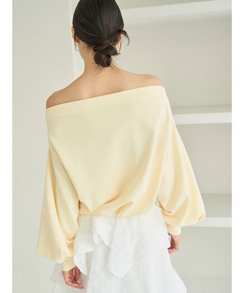 SNIDEL（スナイデル）の「オフショルタックスエット（スウェット・レディース・ホワイト/イエロー/グレー・F）」の7枚目の写真