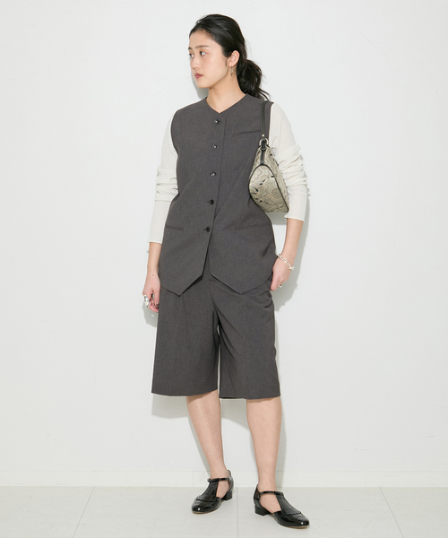 journal standard L'essage(ジャーナルスタンダードレサージュ)の「ウーリーノライトノーカラーベスト(その他アウター・レディース・グレー/ネイビー・FREE)」の3枚目の写真