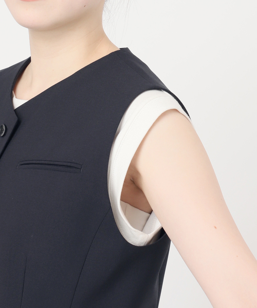 journal standard L'essage(ジャーナルスタンダードレサージュ)の「ウーリーノライトノーカラーベスト(その他アウター・レディース・グレー/ネイビー・FREE)」の19枚目の写真