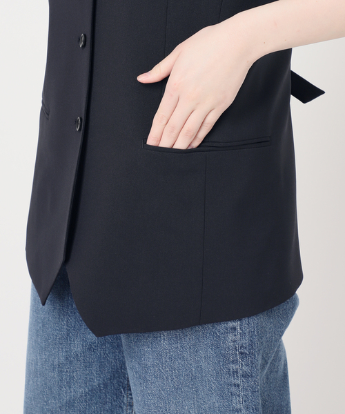 journal standard L'essage(ジャーナルスタンダードレサージュ)の「ウーリーノライトノーカラーベスト(その他アウター・レディース・グレー/ネイビー・FREE)」の21枚目の写真