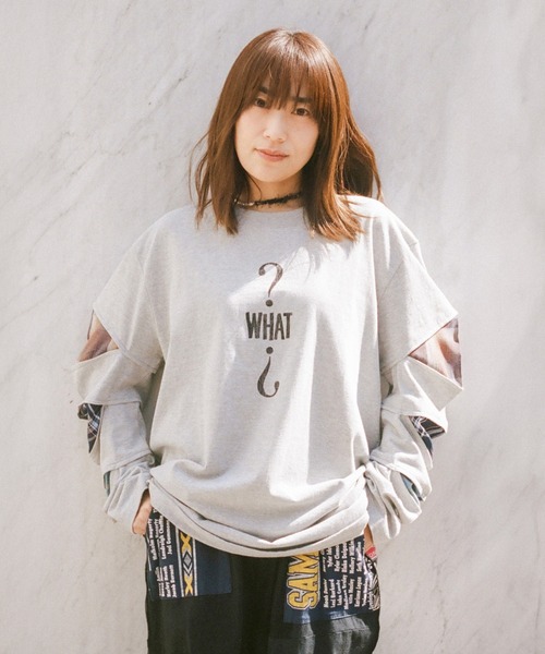 ESSAY(エッセイ)の「【 YuumiARIA × ESSAY 】GRAY WHAT Tシャツ(Tシャツ/カットソー・レディース・グレー・FREE)」の1枚目の写真