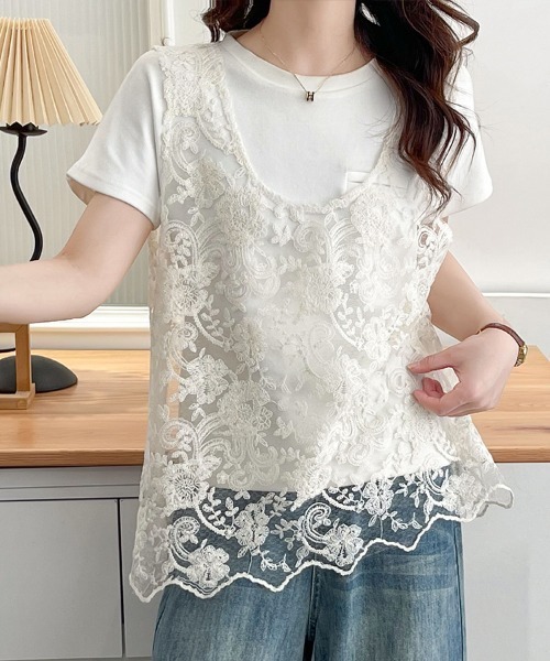 Flugge(フラッジー)の「シアーレースノースリーブトップス(その他トップス・レディース・アイボリー・LARGE/MEDIUM)」の8枚目の写真