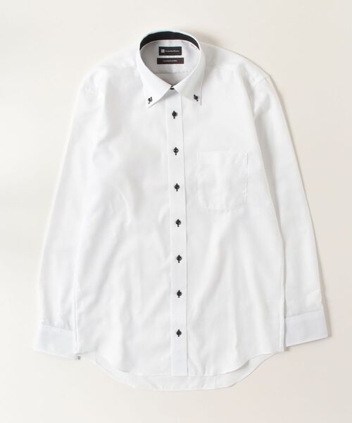 Perfect Suit FActory（パーフェクトスーツファクトリー）の「【ノンアイアロン】長袖ワイシャツ【クラシコ】ホワイトコレクション　ボタンダウン（ビジネスシャツ・メンズ・ホワイト/ホワイト系その他2/ホワイト系その他4/ホワイト系その他3/ホワイト系その他5・首回り37cm-裄丈80cm/首回り39cm-裄丈82cm/首回り41cm-裄丈84cm/首回り45cm-裄丈86cm/首回り43cm-裄丈86cm）」の9枚目の写真