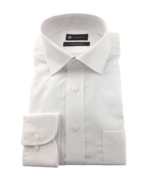 Perfect Suit FActory（パーフェクトスーツファクトリー）の「【ノンアイアロン】長袖ワイシャツ【クラシコ】ホワイトコレクション　ボタンダウン（ビジネスシャツ・メンズ・ホワイト/ホワイト系その他2/ホワイト系その他4/ホワイト系その他3/ホワイト系その他5・首回り37cm-裄丈80cm/首回り39cm-裄丈82cm/首回り41cm-裄丈84cm/首回り45cm-裄丈86cm/首回り43cm-裄丈86cm）」の6枚目の写真
