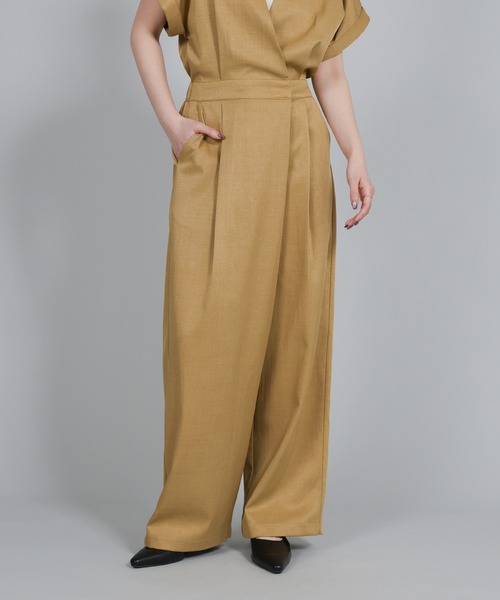 select MOCA Et(セレクトモカエト)の「【Et】Wrap Design All In One(つなぎ/オールインワン・レディース・ダークベージュ/グレー・LARGE/MEDIUM)」の6枚目の写真