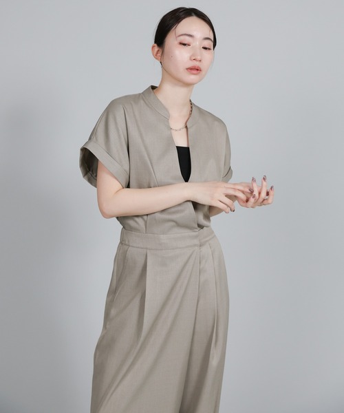select MOCA Et(セレクトモカエト)の「【Et】Wrap Design All In One(つなぎ/オールインワン・レディース・ダークベージュ/グレー・LARGE/MEDIUM)」の19枚目の写真