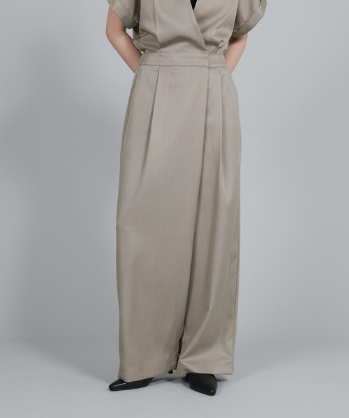 select MOCA Et(セレクトモカエト)の「【Et】Wrap Design All In One(つなぎ/オールインワン・レディース・ダークベージュ/グレー・LARGE/MEDIUM)」の17枚目の写真