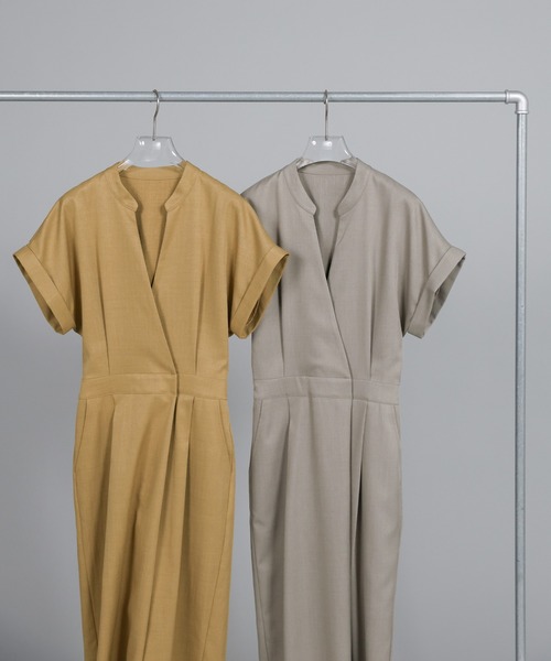 select MOCA Et(セレクトモカエト)の「【Et】Wrap Design All In One(つなぎ/オールインワン・レディース・ダークベージュ/グレー・LARGE/MEDIUM)」の15枚目の写真