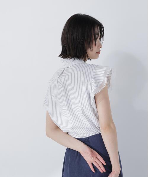NATURAL BEAUTY BASIC(ナチュラルビューティーベーシック)の「チュールカラーシャツ(シャツ/ブラウス・レディース・イエロー系その他/ネイビー/ホワイト系その他・MEDIUM/SMALL)」の14枚目の写真