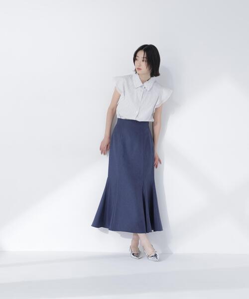 NATURAL BEAUTY BASIC(ナチュラルビューティーベーシック)の「チュールカラーシャツ(シャツ/ブラウス・レディース・イエロー系その他/ネイビー/ホワイト系その他・MEDIUM/SMALL)」の17枚目の写真