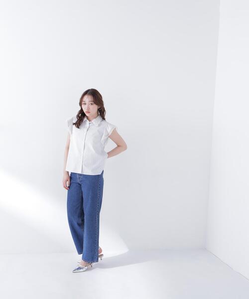 NATURAL BEAUTY BASIC(ナチュラルビューティーベーシック)の「チュールカラーシャツ(シャツ/ブラウス・レディース・イエロー系その他/ネイビー/ホワイト系その他・MEDIUM/SMALL)」の19枚目の写真