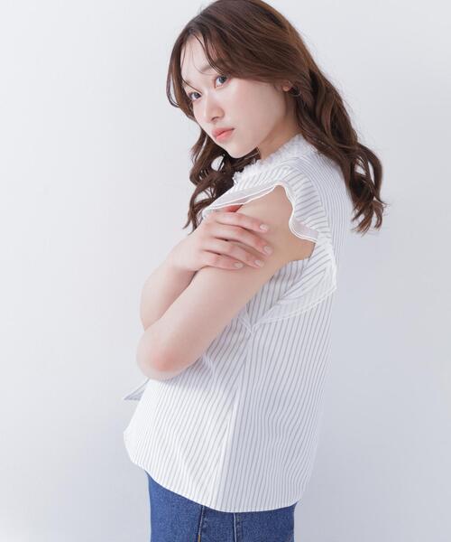 NATURAL BEAUTY BASIC(ナチュラルビューティーベーシック)の「チュールカラーシャツ(シャツ/ブラウス・レディース・イエロー系その他/ネイビー/ホワイト系その他・MEDIUM/SMALL)」の20枚目の写真