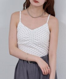 パット付きドットキャミソール