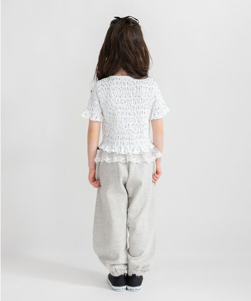BRANSHES(ブランシェス)の「ウエストレースカットパンツ(その他パンツ・キッズ・チャコールグレー/杢グレー・110/150/140/130/120/100)」の7枚目の写真