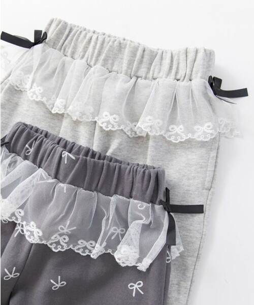 BRANSHES(ブランシェス)の「ウエストレースカットパンツ(その他パンツ・キッズ・チャコールグレー/杢グレー・110/150/140/130/120/100)」の9枚目の写真