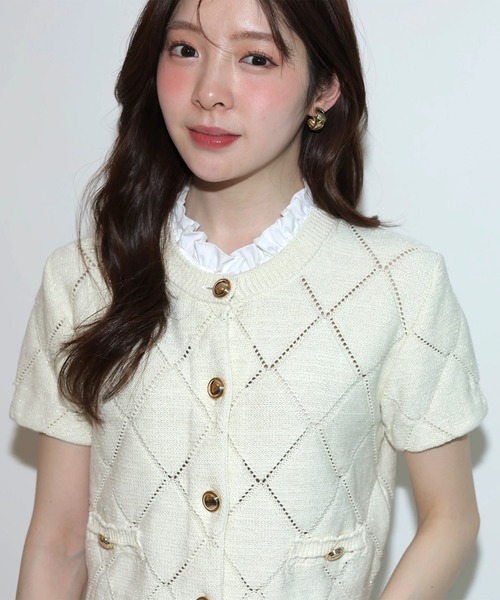 Rirandture（リランドチュール）の「フリルレイヤードニットジャケット（ニット/セーター・レディース・ライトイエロー/ネイビー/ミント/ホワイト系その他・2）」の10枚目の写真