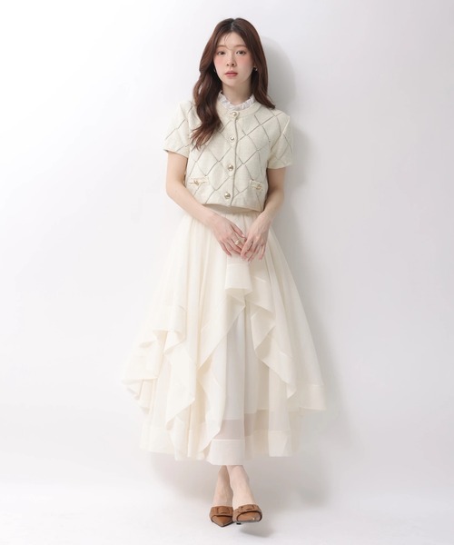 Rirandture（リランドチュール）の「フリルレイヤードニットジャケット（ニット/セーター・レディース・ライトイエロー/ネイビー/ミント/ホワイト系その他・2）」の13枚目の写真