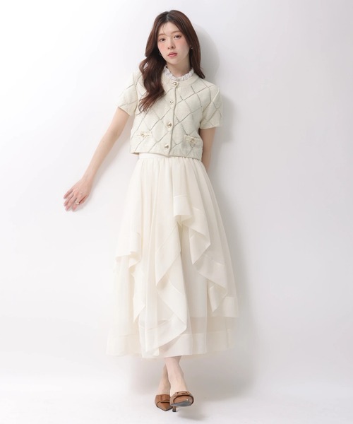 Rirandture（リランドチュール）の「フリルレイヤードニットジャケット（ニット/セーター・レディース・ライトイエロー/ネイビー/ミント/ホワイト系その他・2）」の15枚目の写真