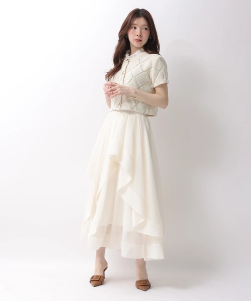 Rirandture（リランドチュール）の「フリルレイヤードニットジャケット（ニット/セーター・レディース・ライトイエロー/ネイビー/ミント/ホワイト系その他・2）」の16枚目の写真