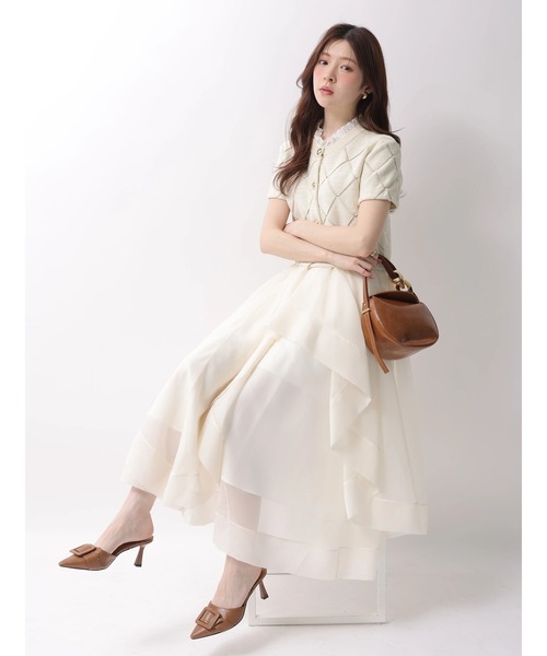 Rirandture（リランドチュール）の「フリルレイヤードニットジャケット（ニット/セーター・レディース・ライトイエロー/ネイビー/ミント/ホワイト系その他・2）」の18枚目の写真