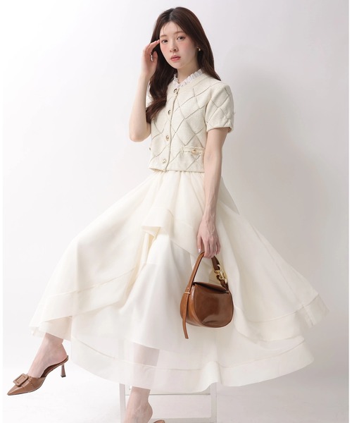 Rirandture（リランドチュール）の「フリルレイヤードニットジャケット（ニット/セーター・レディース・ライトイエロー/ネイビー/ミント/ホワイト系その他・2）」の19枚目の写真