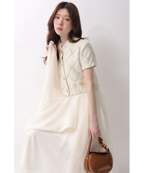 Rirandture（リランドチュール）の「フリルレイヤードニットジャケット（ニット/セーター・レディース・ライトイエロー/ネイビー/ミント/ホワイト系その他・2）」の20枚目の写真